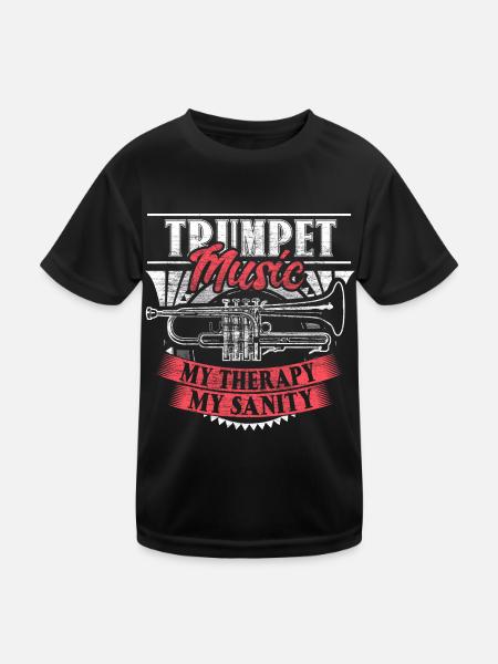 Trompette Trompette Concert Cadeau - T-shirt sport Enfant - noir - Devant
