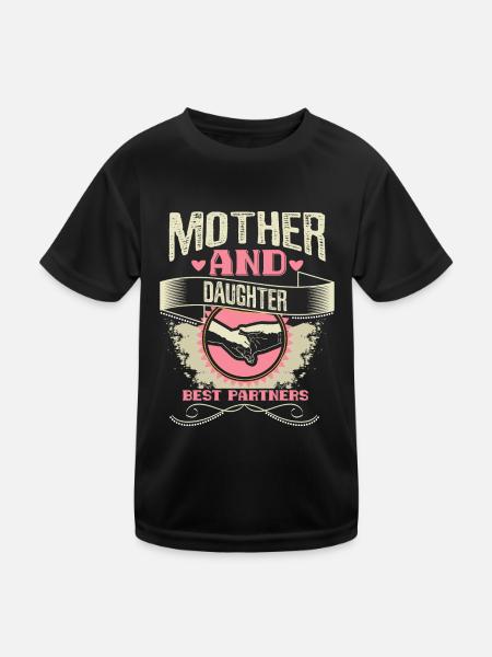 Idée cadeau de famille mère-fille - T-shirt sport Enfant - noir - Devant