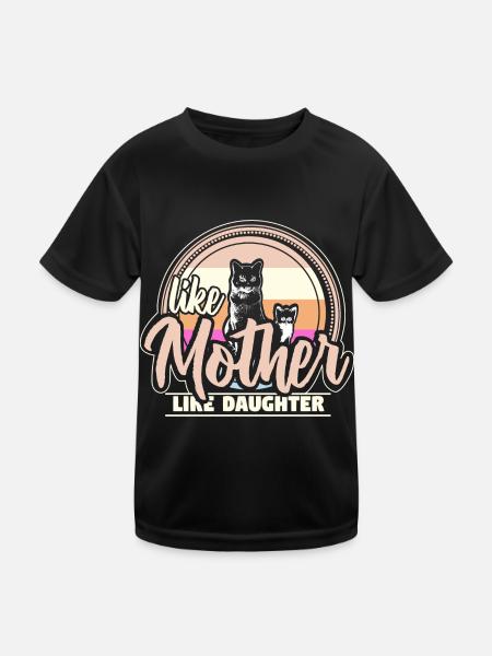 Mother Daughter Mother's Day Cohesion Gift - Kids Functional T-Shirt - black - Front