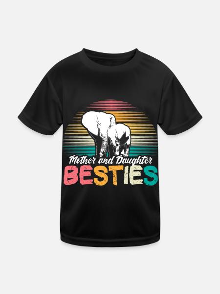 Mother and daughter Mother's Day Love Gift - Kids Functional T-Shirt - black - Front