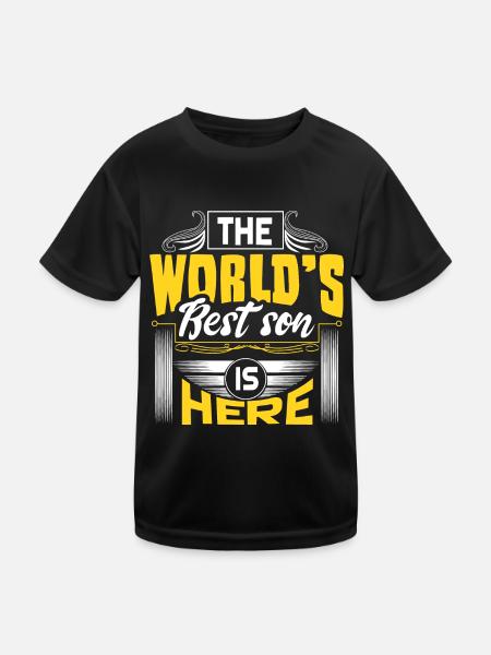 Sohn Mutter - Kinder Funktions-T-Shirt - Schwarz - Vorne