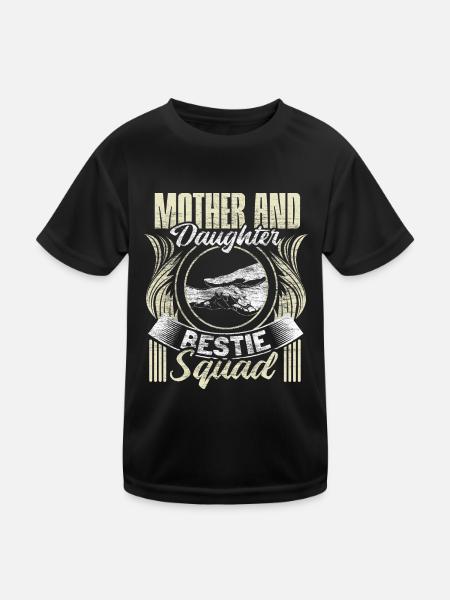 Idée cadeau pour les parents de la fête des enfants mère et fille - T-shirt sport Enfant - noir - Devant