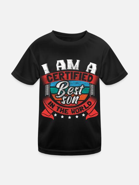 Best Son Dad's Birthday Gift Idea - Kids Functional T-Shirt - black - Front