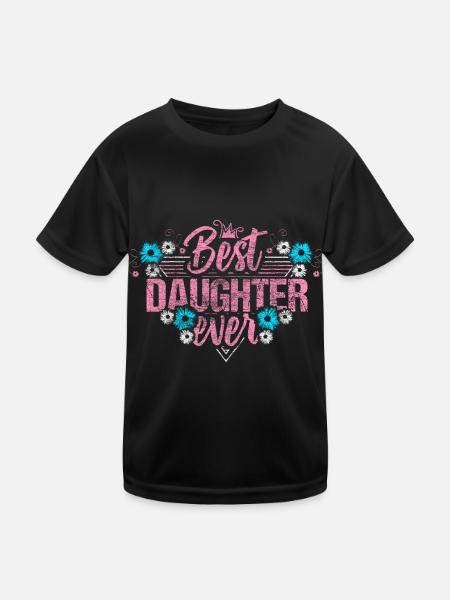 Daughter Mother Girl - Kids Functional T-Shirt - black - Front