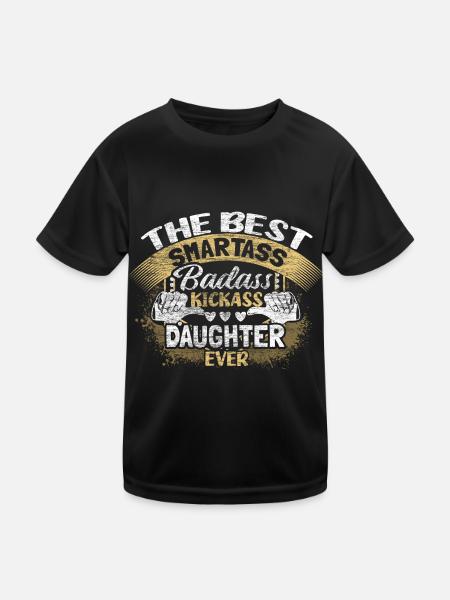 Daughter Girl - Kids Functional T-Shirt - black - Front
