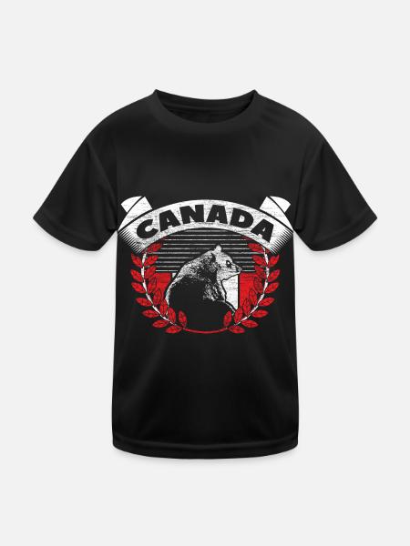 Canada Elk Country of birth - Kids Functional T-Shirt - black - Front