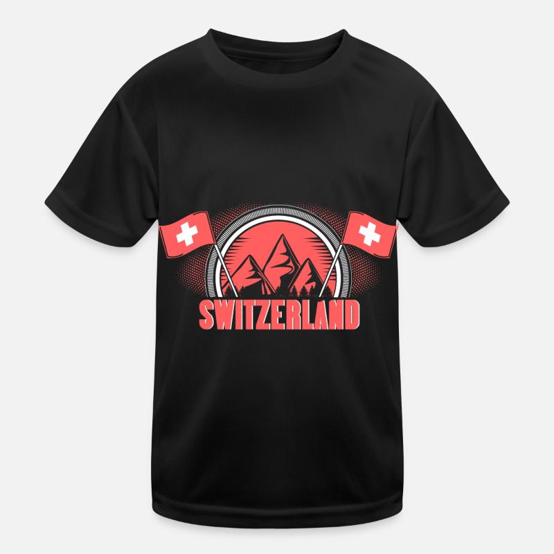 Schweiz Alpen Herkunft Geschenk Kinder Funktions-T-Shirt