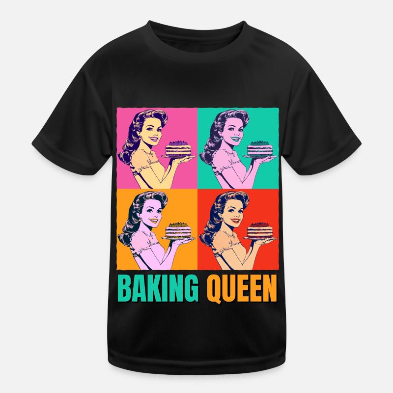 Backen Torte Backkönigin Backfee Bäckerin Pop Art Kinder Funktions-T-Shirt