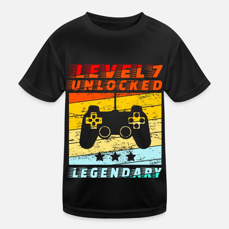 7th Birthday Level 7 unlocked Kids Functional T-Shirt
