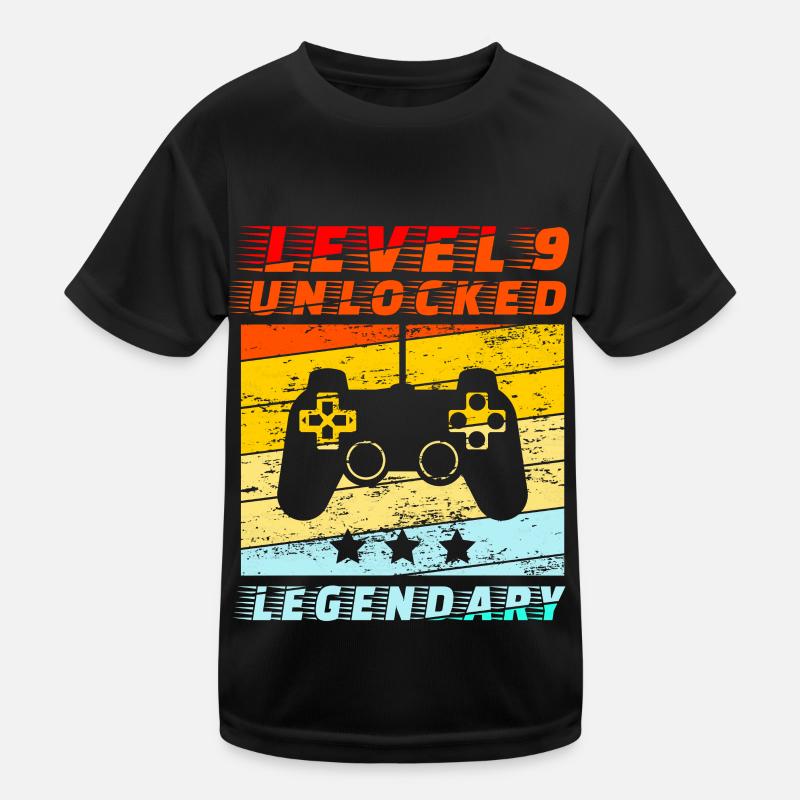 9. Geburtstag Level 9 unlocked Kinder Funktions-T-Shirt
