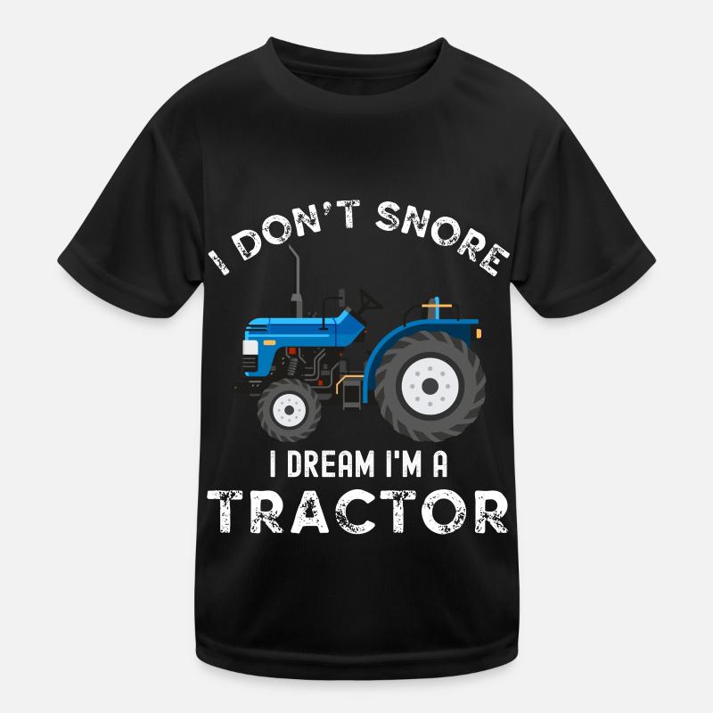 Ich schnarche nicht, ich träume im Traktor - Kinder Funktions-T-Shirt - Schwarz