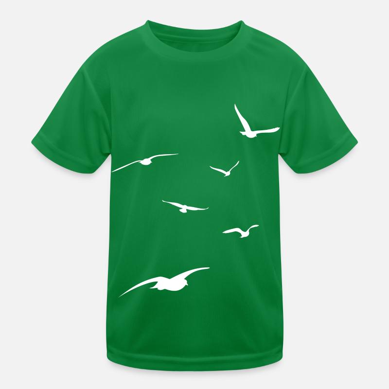 Volée de mouettes - vacances à la mer - plage - ciel T-shirt sport Enfant
