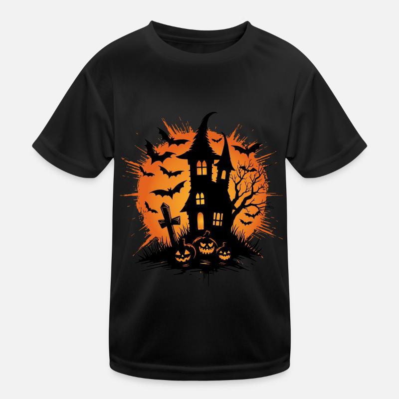 Maison hantée d’Halloween - Effrayant T-shirt sport Enfant