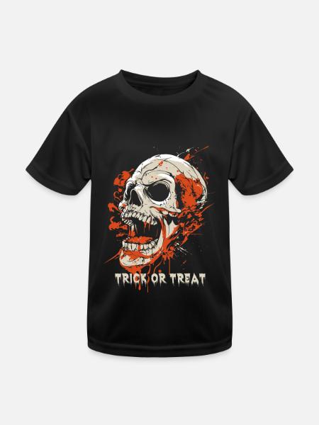 Halloween - Trick or Treat - Costume de crâne - T-shirt sport Enfant - noir - Devant