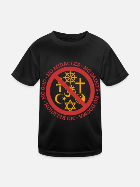 Athée Dieu miracle Saint Dog cycle cadeau - T-shirt sport Enfant - noir - Devant