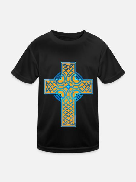 Kreuz Kreuze Kirche Gott Spirituell Christentum - Kinder Funktions-T-Shirt - Schwarz - Vorne