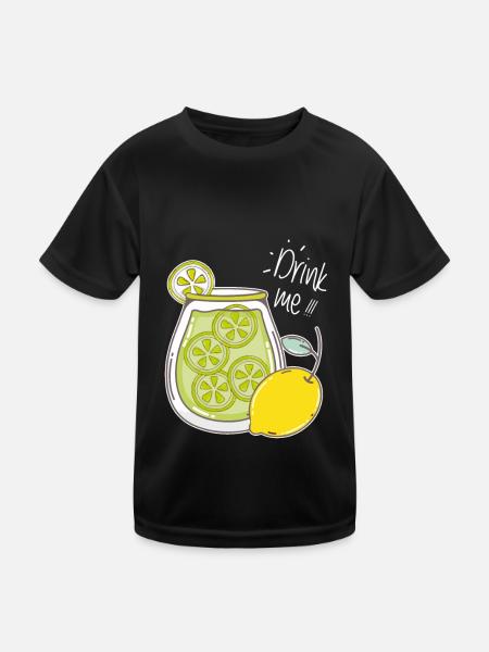 Lemonade Lemon Drink Summer Refreshment - Kids Functional T-Shirt - black - Front