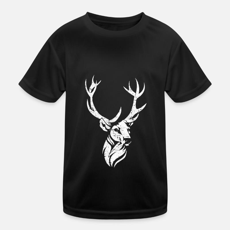 Deer Forest Deer Antler Forêts Forêt Noire - T-shirt sport Enfant - noir