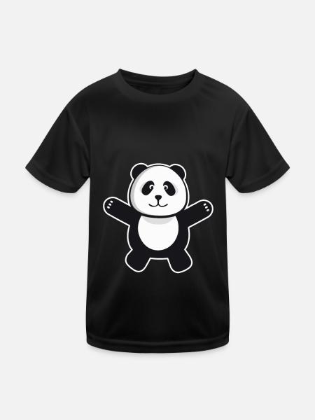 Panda teddy bear china bears panda bear - Kids Functional T-Shirt - black - Front