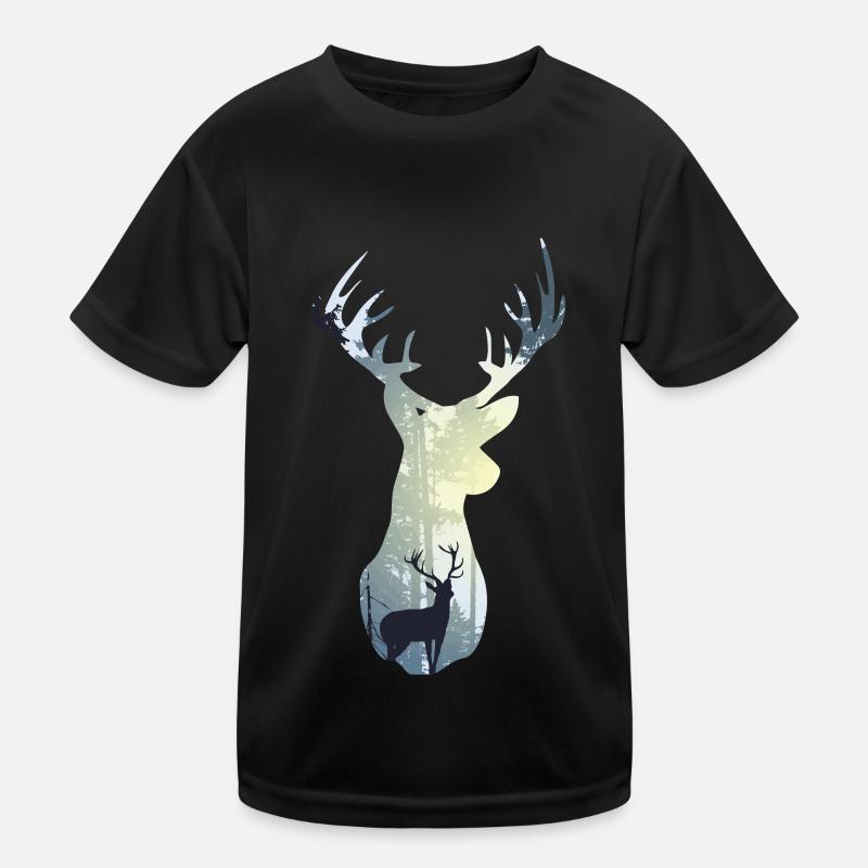 Bois de cerf forêt chevreuil cerf élaphe T-shirt sport Enfant