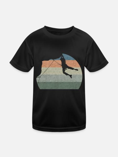 Grimpeur vintage escalade alpiniste boulderer - T-shirt sport Enfant - noir - Devant