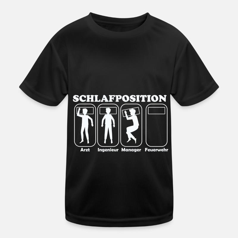 Schlafposition Feuerwehr Kinder Funktions-T-Shirt