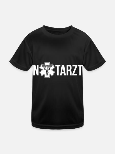 Notarzt Sanitäter Krankenwagen Arzt Klinik - Kinder Funktions-T-Shirt - Schwarz - Vorne