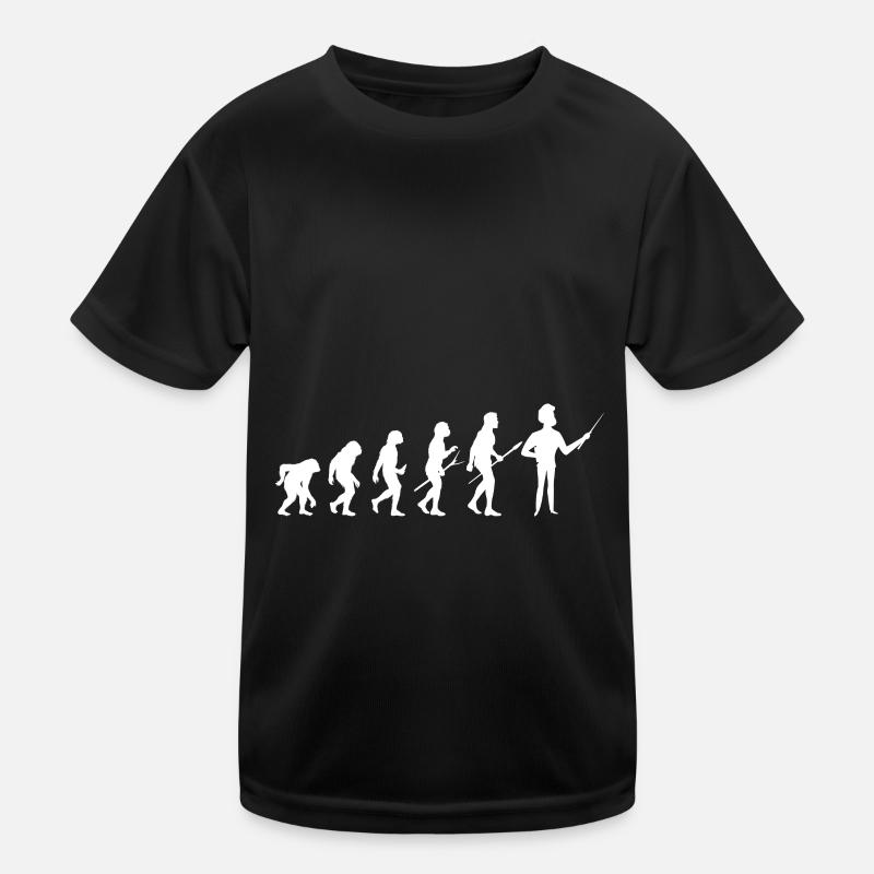Evolution Lehrer - Kinder Funktions-T-Shirt - Schwarz
