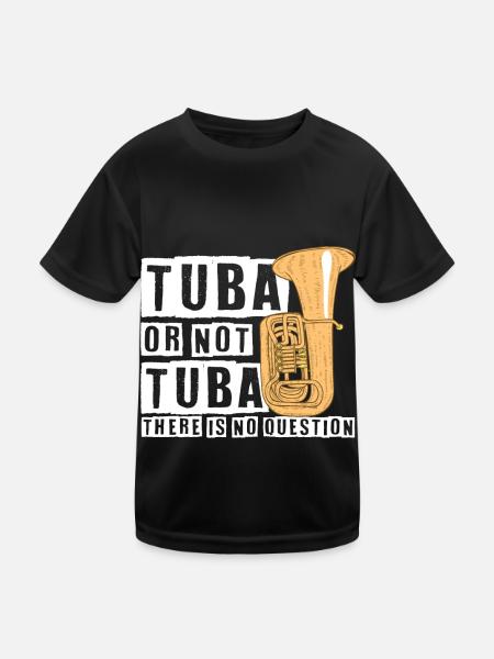 Tuba musical instrument orchestra concert - Kids Functional T-Shirt - black - Front