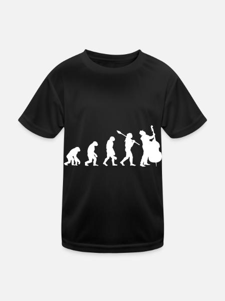 Double bass string instrument orchestra concert - Kids Functional T-Shirt - black - Front