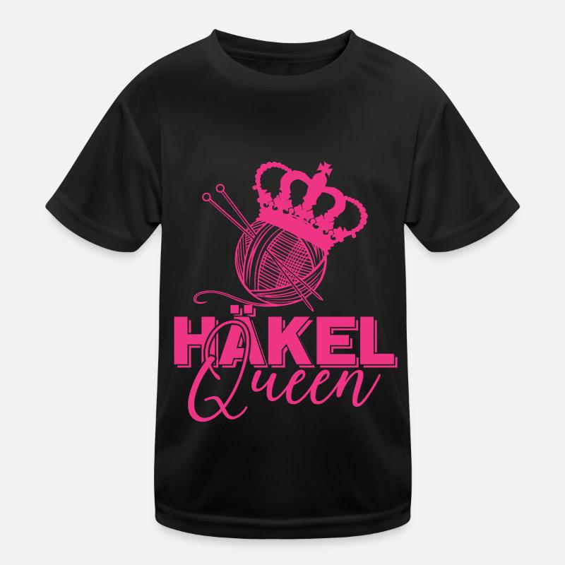 Häkel Queen Garn Stricknadel Handarbeit Kinder Funktions-T-Shirt