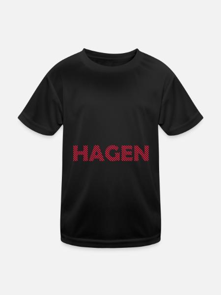 Hagen - Kinder Funktions-T-Shirt - Schwarz - Vorne