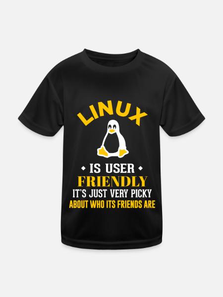 Linux Geek Coding Programmer Nerd - Kids Functional T-Shirt - black - Front
