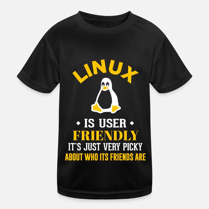 Linux Geek Coding Programmierer Nerd - Kinder Funktions-T-Shirt - Schwarz