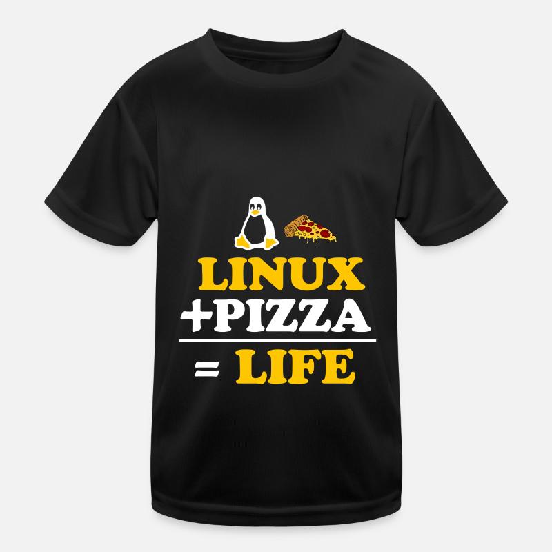 Linux and Pizza Geek Life Nerd Sky Kids Functional T-Shirt