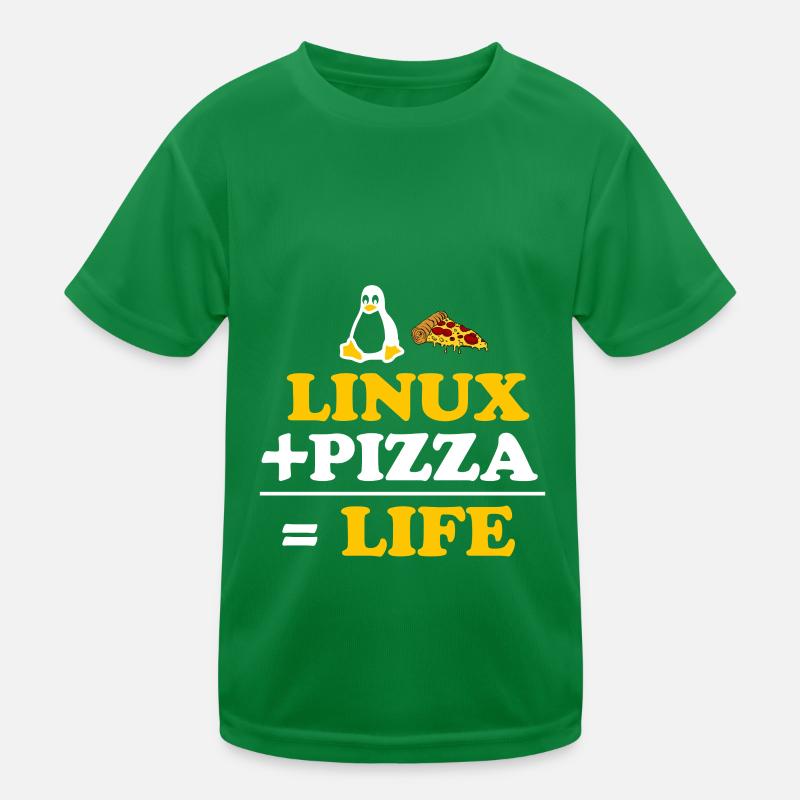 Linux et la pizza Geek vie nerd ciel T-shirt sport Enfant