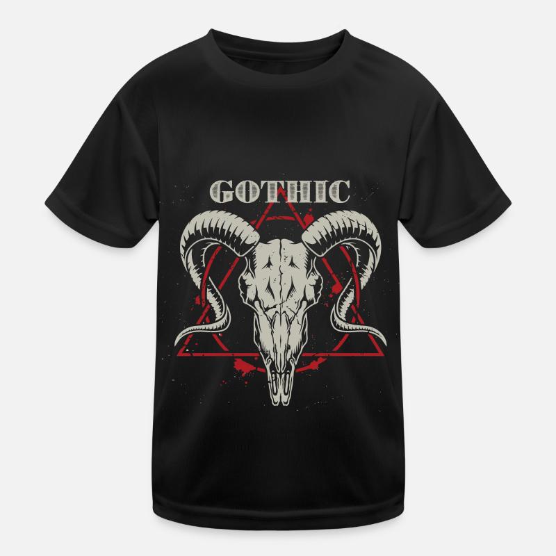 Gothic Skull Pentagram Punk Death Kids Functional T-Shirt
