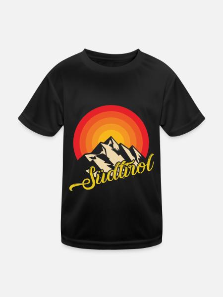 Südtirol Wandern Tiroler Italien Heimat - Kinder Funktions-T-Shirt - Schwarz - Vorne