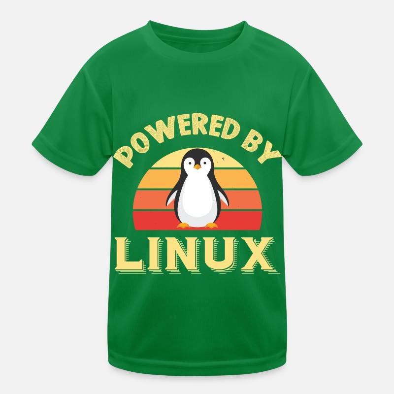 Alimenté par Linux Rétro Vintage Geek T-shirt sport Enfant