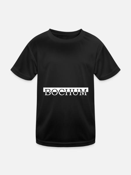Bochum - Kinder Funktions-T-Shirt - Schwarz - Vorne
