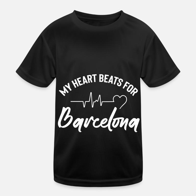 Barcelona Herzschlag Spanien Spanier Spanisch Kinder Funktions-T-Shirt