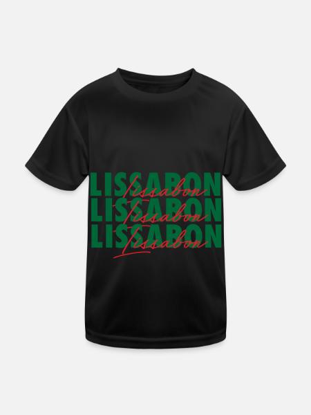 Lisbon Europe Portugal Portuguese - Kids Functional T-Shirt - black - Front