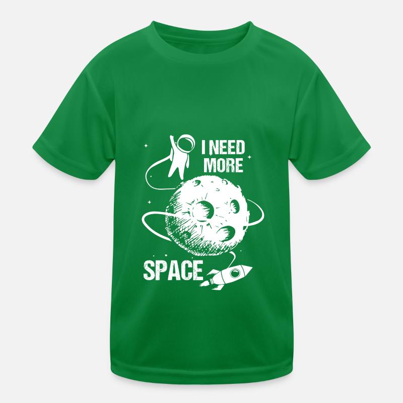Espace Need More Space Lune Fusée astronaute T-shirt sport Enfant
