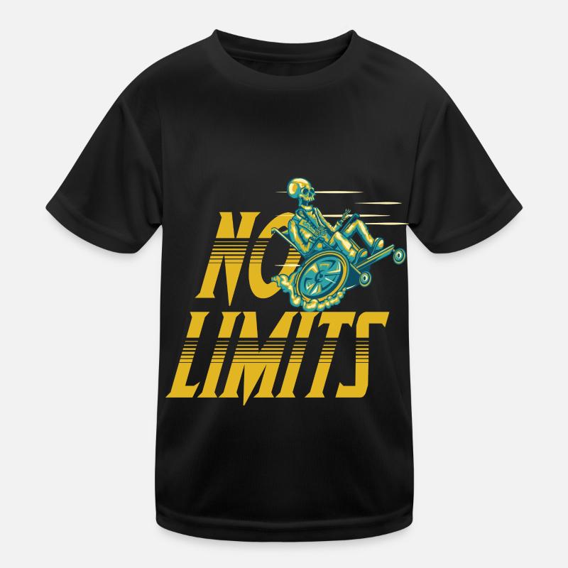 Rollstuhl ohne Limit Handicap Motivation Kinder Funktions-T-Shirt