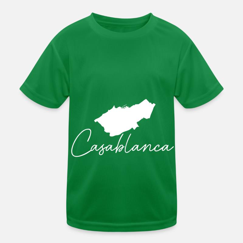 Casablanca Port City Morocco Map Kids Functional T-Shirt