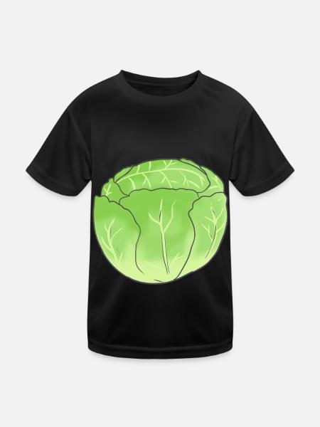 Eisbergsalat Kohl Gemüse Bio Vegetarisch Garten - Kinder Funktions-T-Shirt - Schwarz - Vorne