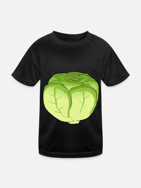 Eisbergsalat Salat Kohl Kohlkopf Gemüse Küche - Kinder Funktions-T-Shirt - Schwarz - Vorne