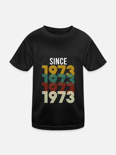Vintage Since 1973 Anniversaire Année de naissance - T-shirt sport Enfant - noir - Devant