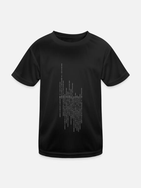 Mönchengladbach vertikal - Kinder Funktions-T-Shirt - Schwarz - Vorne