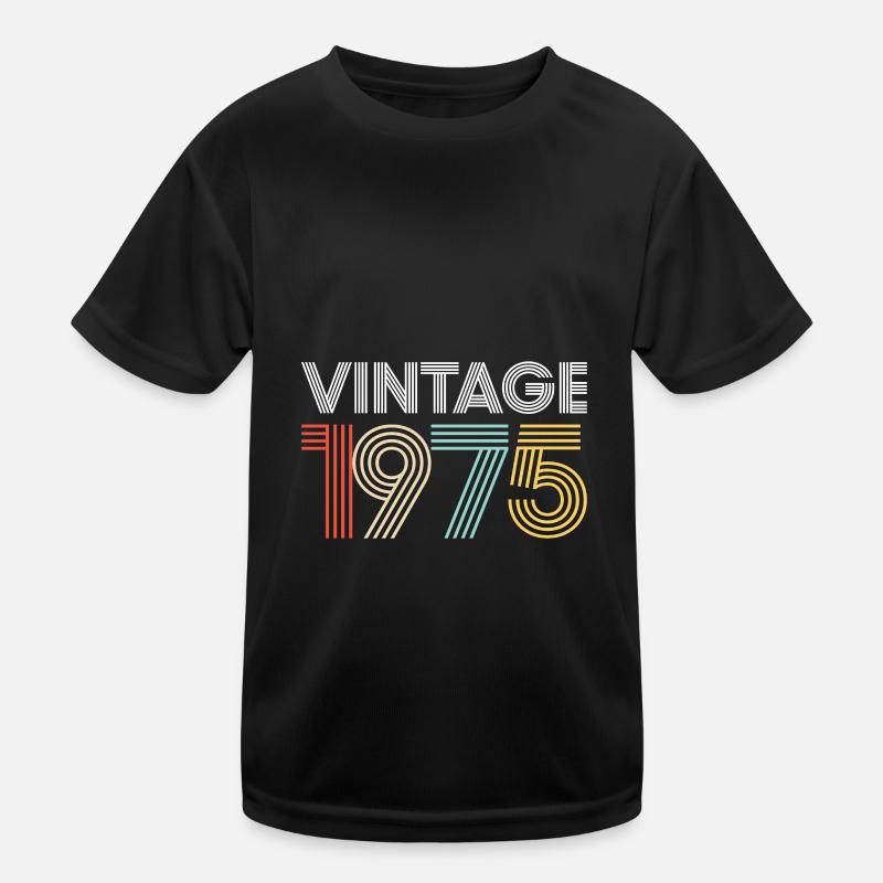 Vintage 1975 Geburtstag - Kinder Funktions-T-Shirt - Schwarz
